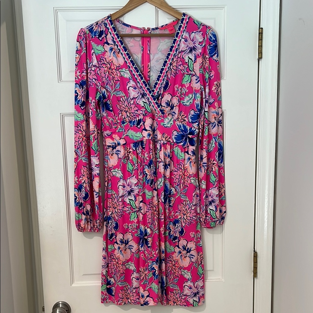 RARE Lilly Pulitzer NWT Carmilla Dress Pink Isle Last Bud Not Least 4
